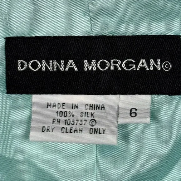 NWT Donna Morgan Aqua 100% Silk Shawl Collar Evening Blazer Jacket Womens 6 - Picture 3 of 13